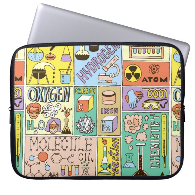 Chemie Science Banners Set. Farb Hand Drawing vi Laptopschutzhülle (Vorderseite)