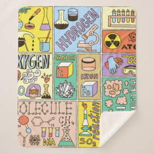 Chemie Science Banners Set. Farb Hand Drawing vi Sherpadecke