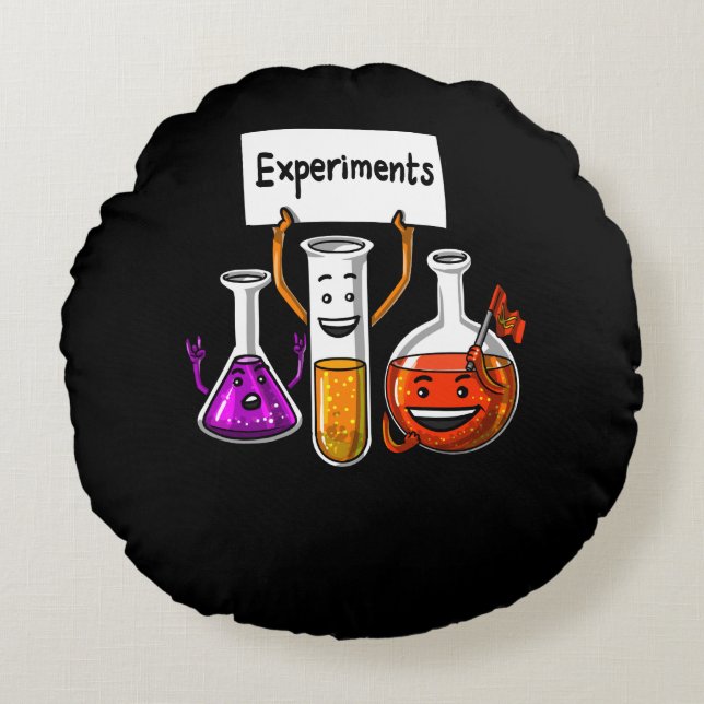 Chemie Science Funny Experiment School Joke Rundes Kissen (Vorderseite)
