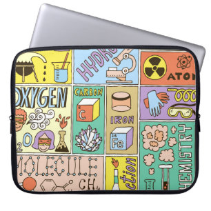 Chemie Science Vintag Illustration Set Laptopschutzhülle