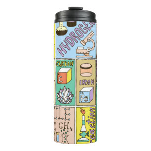 Chemie Science Vintag Illustration Set Thermosbecher