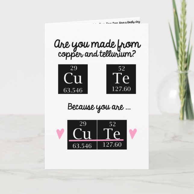 Chemie-Valentinstag-Karte Feiertagskarte (Vorderseite)