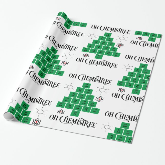 Chemie Weihnachtsbaum Geschenkpapier (Ungerollt)