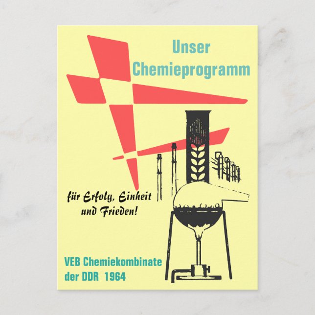 Chemie Werbegestaltung/Plakatdesign DDR 60er. Postkarte (Vorderseite)