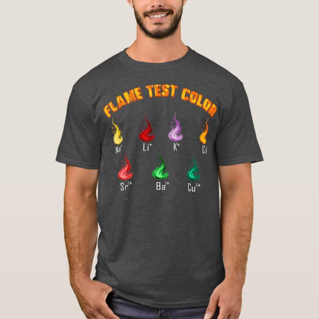 Chemie Wissenschaftler Flammtestfarbengeschenk T-Shirt (Vorderseite)