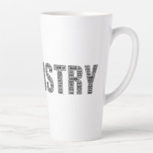 Chemie-Word-Cloud Milchtasse