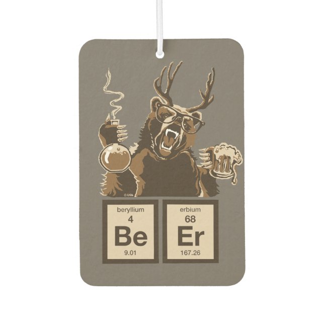 Chemiebär entdeckte Bier Autolufterfrischer (Vorderseite)