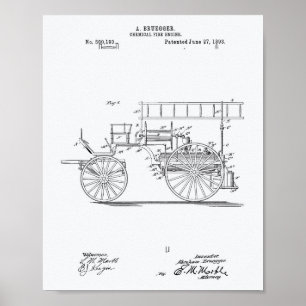 Chemiefeuer-Motor 1893 Weißbuch zum Thema "Patentk Poster
