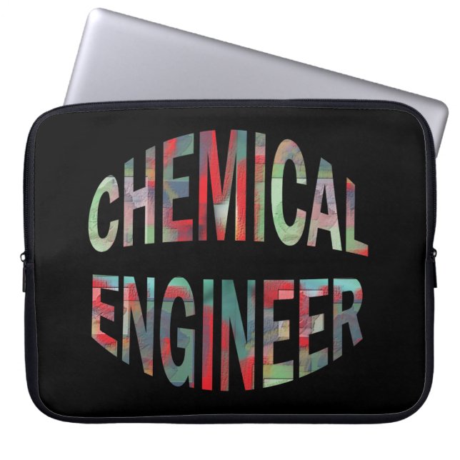 Chemieingenieur im hervortretenden Text Laptopschutzhülle (Vorderseite)