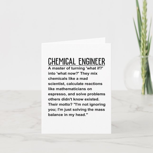 Chemieingenieur Karte (Vorderseite)