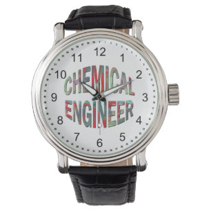 Chemieingenieur mit hervorquellenden Augen Armbanduhr
