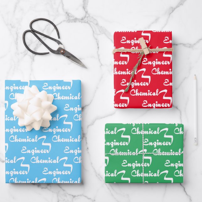 Chemieingenieur Ribbon Geschenkpapier Set (Vorderseite)