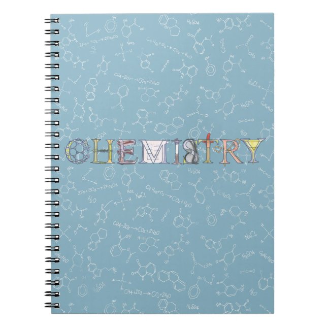 Chemiekartografie und Typografie blau Notizblock (Vorderseite)
