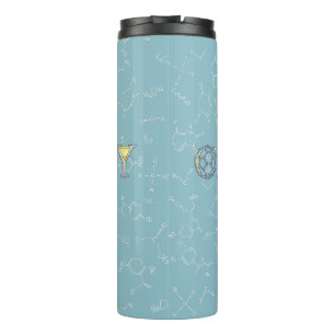 Chemiekartografie und Typografie blau Thermosbecher