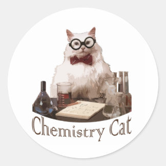 Chemiekatze (aus 9gag memes reddit) runder aufkleber