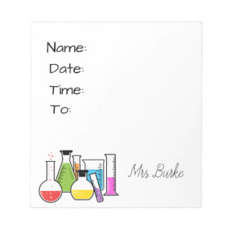 Chemielehrer Notepad/Hallpass Notizblock