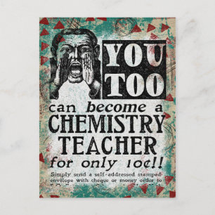 Chemielehrer Postcard - Funny Vintag Retro Postkarte