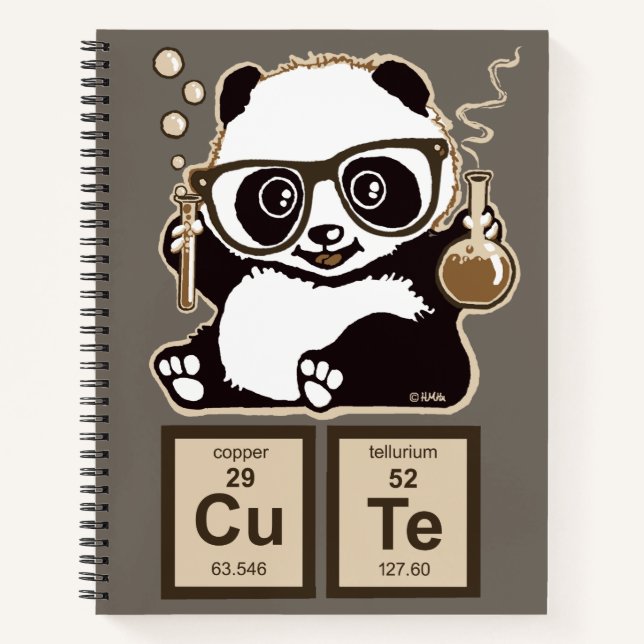 Chemiepanda entdeckte niedlich notizbuch (Vorderseite)