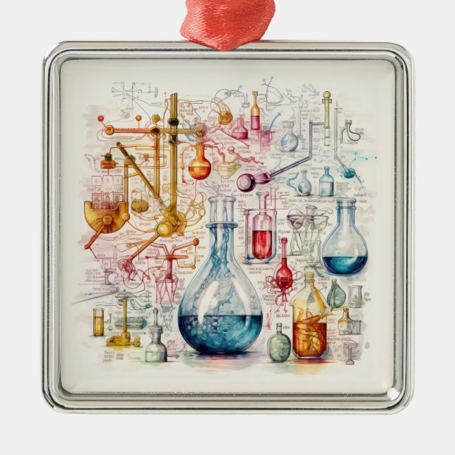 Chemiepapiergerät Ornament Aus Metall (Vorne)