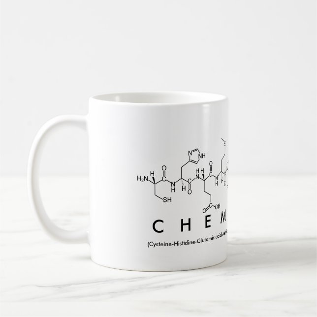 Chemiepeptid-Wort-Tasse Kaffeetasse (Links)