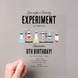 Chemiewissenschaft Teströhren Kindergeburtstag Par Acryleinladungen