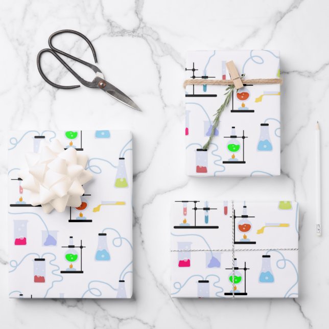Chemiewissenschafts-Teströhren Labrador School Bet Geschenkpapier Set (Vorderseite)
