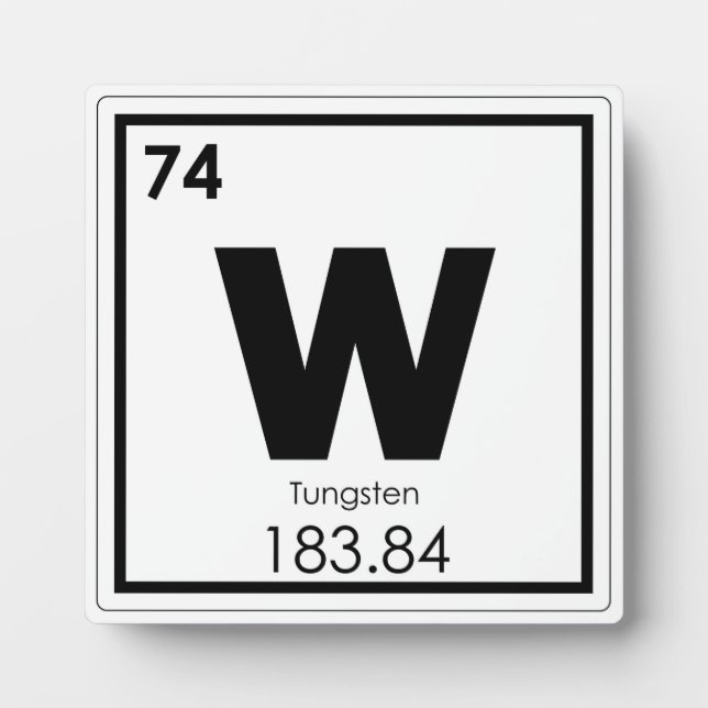 Chemikalische Formel für Wolframelemente Fotoplatte (Vorderseite)