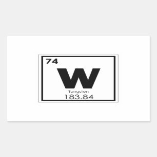 Chemikalische Formel für Wolframelemente Rechteckiger Aufkleber