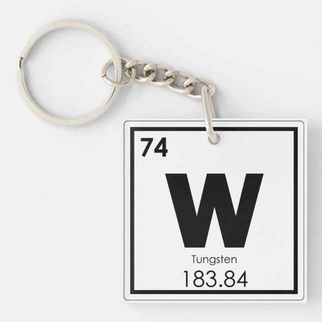 Chemikalische Formel für Wolframelemente Schlüsselanhänger (Vorderseite)