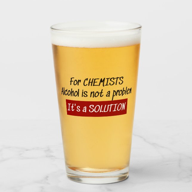 Chemiker Alkohollösung Chemie Joke Glas (Vorne (Gefüllt))