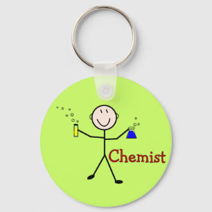 Chemiker Geschenk-Stock Person mit Reagenzgläsern Schlüsselanhänger