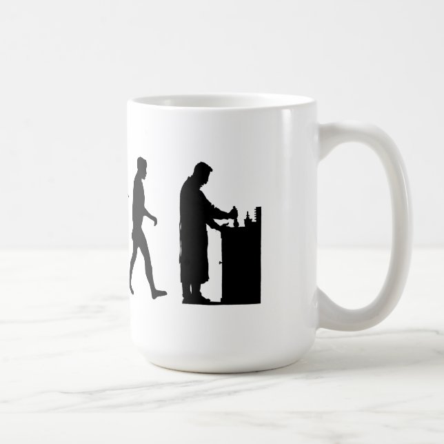 Chemikerapothekerchemie-Evolutionsarbeit Kaffeetasse (Rechts)