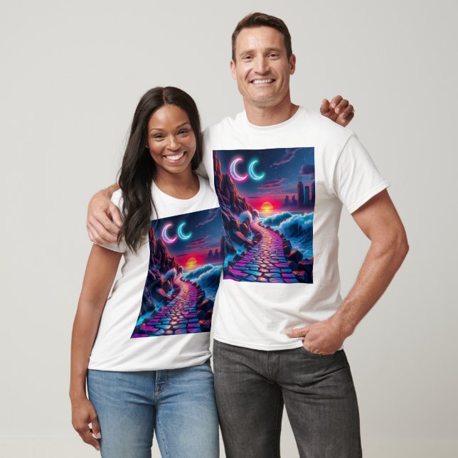 Chemin d'accès Skyline Neon City et T-shirts Sunse (Unisexe)