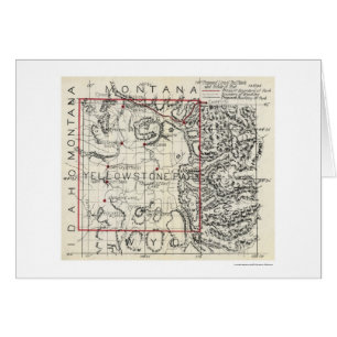 Chemin de fer de Yellowstone et carte 1900 d'hôtel