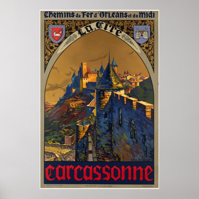 Chemin de fer d'Orléans et du midi, Carcassonne Poster (Vorne)