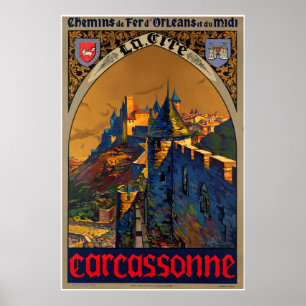 Chemin de Fer d'Orléans und DU Midi, Carcassonne Poster