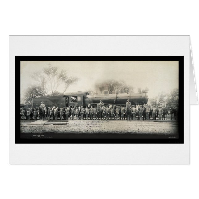 Chemin de fer et cavalerie Photo 1907 (Devant horizontal)