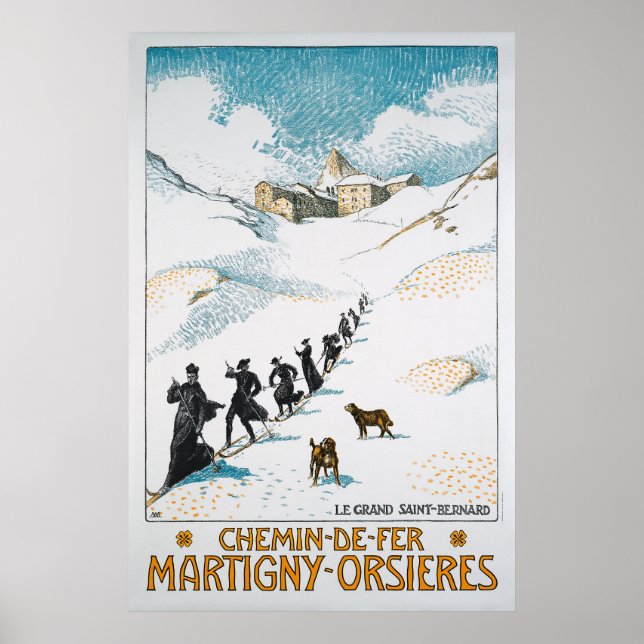 Chemin-de-Fer Martigny-Orsières, Schweiz, Bahn Poster (Vorne)