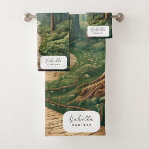 Chemin de forêt rustique personnalisable avec nom