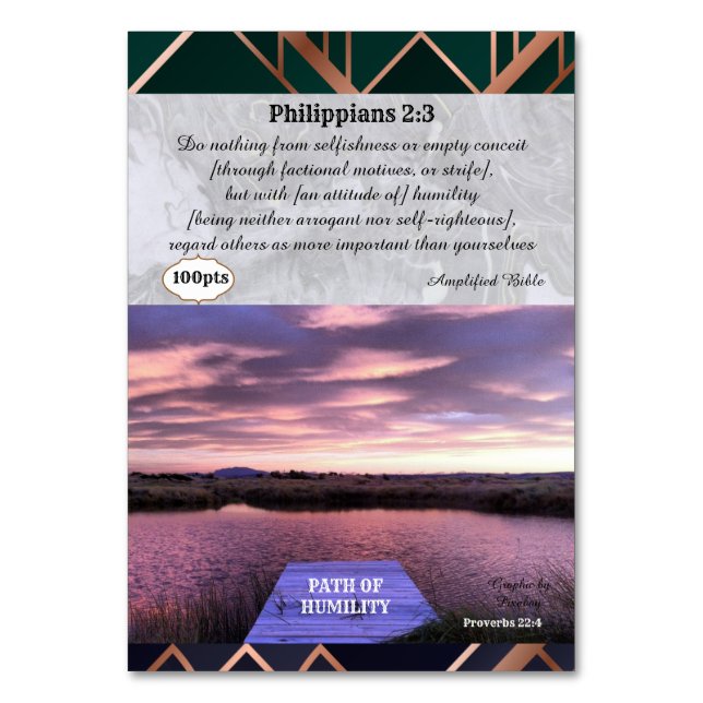 Chemin de l'humilité Carte de jeu (Dos)