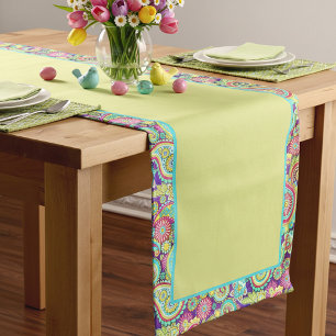 Chemin de table court à motifs cachemire de printe
