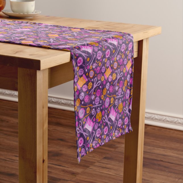 Chemin De Table Court Accueil Hobby Vente Artisanat Collage Motif violet (In Situ)