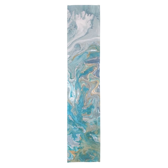 Chemin De Table Court Acrylique pour abstraite côte turquoise (Devant)
