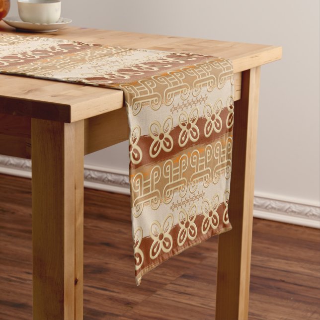 Chemin De Table Court Africain ethnique Adinkra Simbols (In Situ)