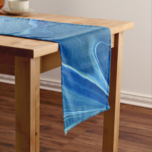 Chemin De Table Court Agate de marbre bleu Résumé
