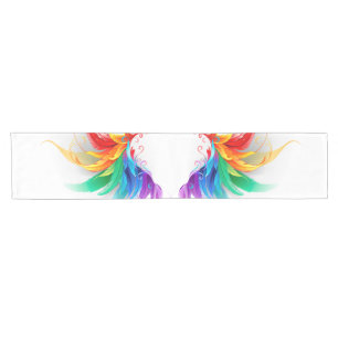 Chemin De Table Court Ailes fluffy arc-en-ciel
