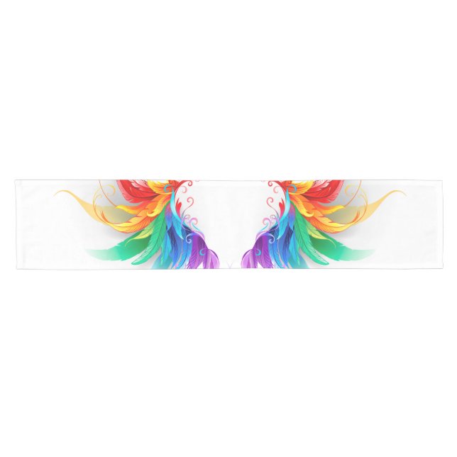 Chemin De Table Court Ailes fluffy arc-en-ciel (Horizontal)