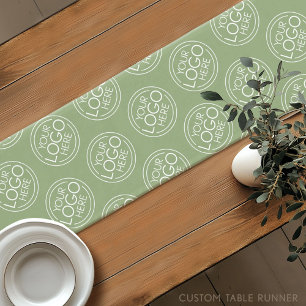 Chemin De Table Court Ajouter Votre Logo Business Green - Moderne Minima