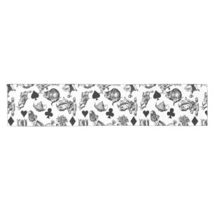 Chemin De Table Court Alice White Rabbit Wonderland Cheshire Cat