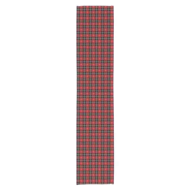 Chemin De Table Court Arrière - plan rouge de plaid (Devant)